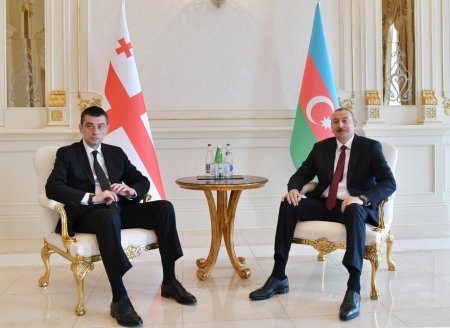 Azərbaycan Prezidenti İlham Əliyev Gürcüstanın Baş naziri Giorgi Qaxariyanı qəbul edib