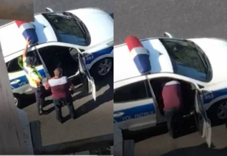 Bakıda sürücü yol polisinə rüşvət verib? - RƏSMİ + VİDEO