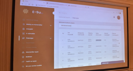 Elektron Su Portalında abonentlərə 24 saat xidmət göstəriləcək - Foto