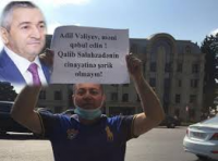 Hacı Qalibin əmlakını qəsb etdiyi vətəndaş icra hakimiyyəti önündə aksiya keçirdi - FOTOLAR