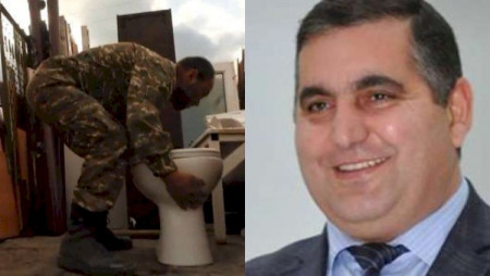 Tankı qoyub, unitazı aparan ermənilər...