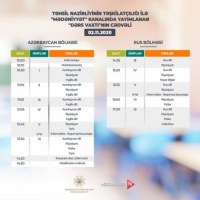 Teledərslərin bu günə olan cədvəli açıqlanıb