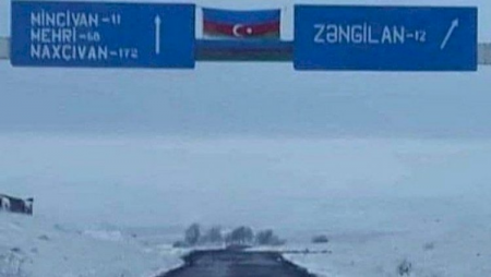Zəngilandan Zəngəzur və Naxçıvana gedən yol - Foto