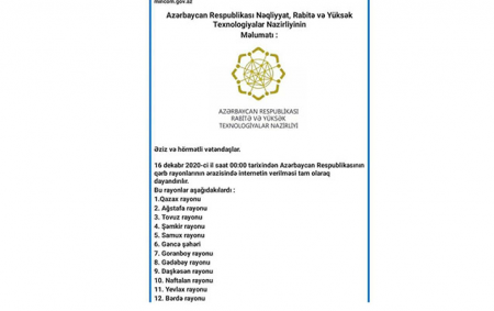 Rayonlarda internetin bağlanacağı ilə bağlı xəbərə nazirlikdən REAKSİYA