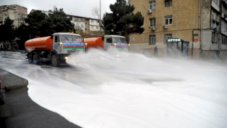 Bu gün Bakıda 554 küçə dezinfeksiya edildi