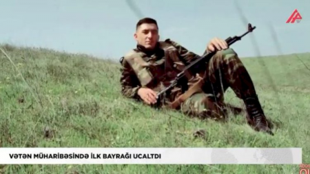Vətən Müharibəsində ilk bayraq ucaldan şəhidimiz - Video