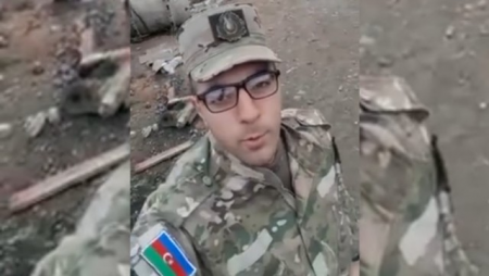 Döyüşərək aldığı düşmən postuna qazi kimi döndü - VİDEO