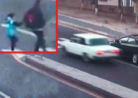 Bakıda ana və uşağı piyada keçidində maşın vurdu... - ANBAAN VİDEO