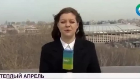 Canlı yayımda itin hücumuna məruz qaldı - VİDEO