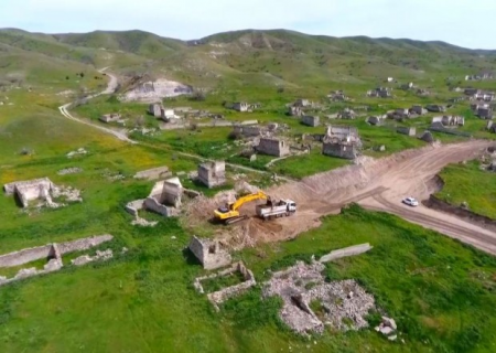 Xudafərin-Qubadlı-Laçın yolunun tikintisinə başlanıldı - FOTOLAR