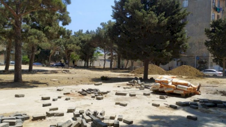 Bakıda Polad Həşimov parkında işlər yekunlaşır - Video