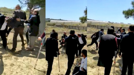 Saxta Qarabağ əlilləri arasında dava düşdü - ŞOK VİDEO