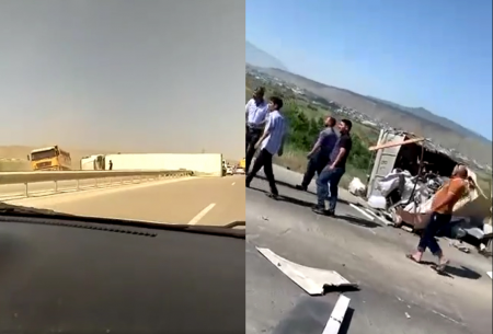 Bakı-Quba yolunda dəhşətli qəza: TIR aşdı - VİDEO
