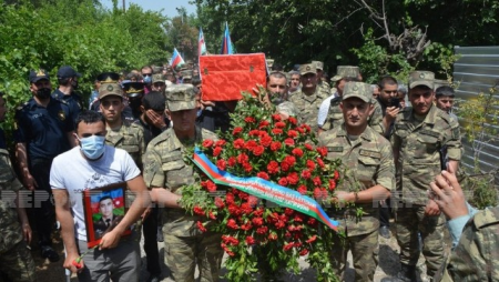 Vətən müharibəsində şəhid olan baş leytenant Tərtərdə dəfn edildi