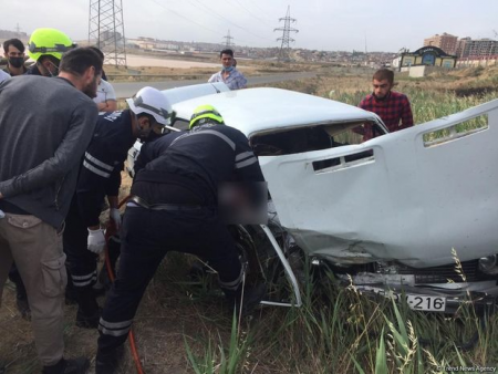 Bakıda ağır qəza: Dörd nəfər xəsarət alıb