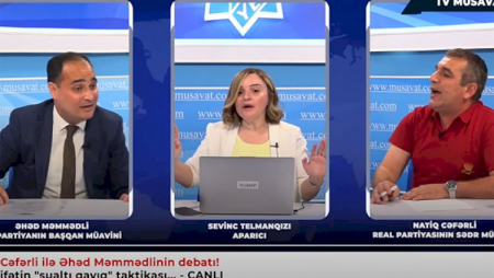 Canlı efirdə Natiq Cəfərli ilə Əhəd Məmmədli bir-birini söydü - Video