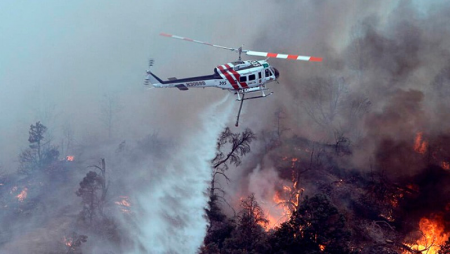 Qəbələdəki yanğının söndürülməsinə helikopter cəlb olundu