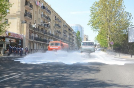 Bakıda geniş dezinfeksiya işləri aparılır - FOTO