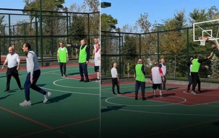 Ərdoğan basketbol oynadı - Fotolar