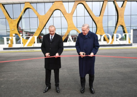 Prezidentlər Füzuli Beynəlxalq Hava Limanının açılışında - FOTOLAR (YENİLƏNİB)