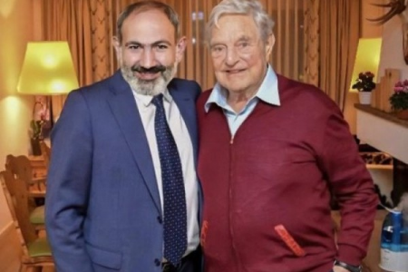 2 başlı "əjdaha"ya bənzədilən Paşinyan və Soros...