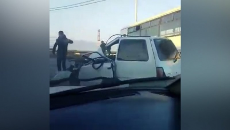 Bakıda marşrut avtobusu dəhşətli qəza törətdi - VİDEO