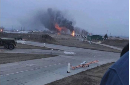 Ukrayna Rusiyanın hərbi aeroportunu vurub – VİDEO