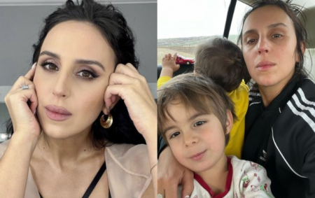 Camala uşaqları ilə Kiyevi tərk etdi - Fotolar