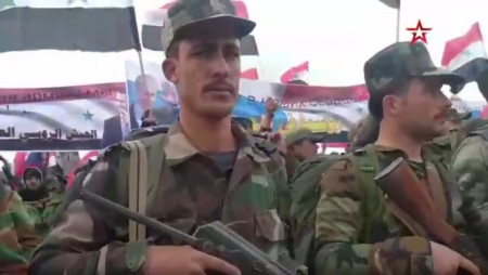 Suriyada Rusiya ordularına yazılmaq üçün dəstək aksiyası keçirildi - VİDEO