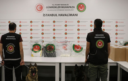 Bakıdan İstanbula uçan sərnişindən 30 kq kokain götürüldü - Video