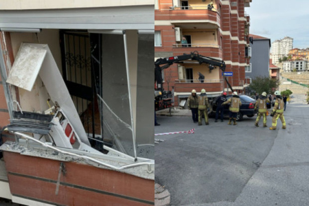İstanbulda avtomobil evin eyvanına girdi