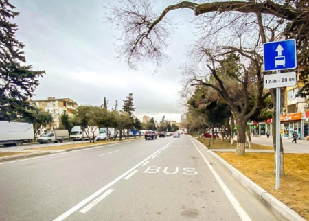 Bakıda daha bir yolda avtobus zolağı yaradılır