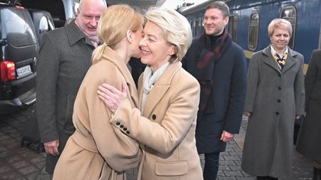Ursula von der Leyen və Jozep Borrel Kiyevdədir