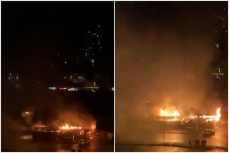 Batumi bazarında güclü yanğın baş verib