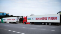 Zəlzələdən sonra Bakıdan Türkiyəyə humanitar yardım aparan TIR-ların sayı açıqlandı