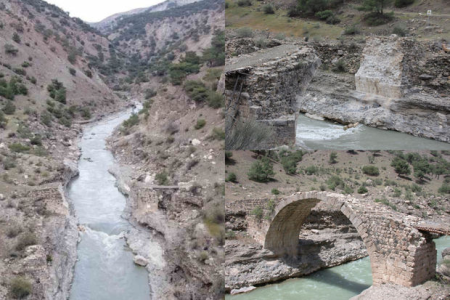 Zəlzələ zamanı Türkiyədə İpək Yolu üzərində yerləşən tarixi körpü dağılıb