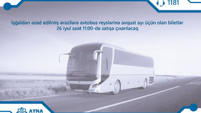 Avqust ayı üçün Qarabağa biletlər satışa çıxarılır