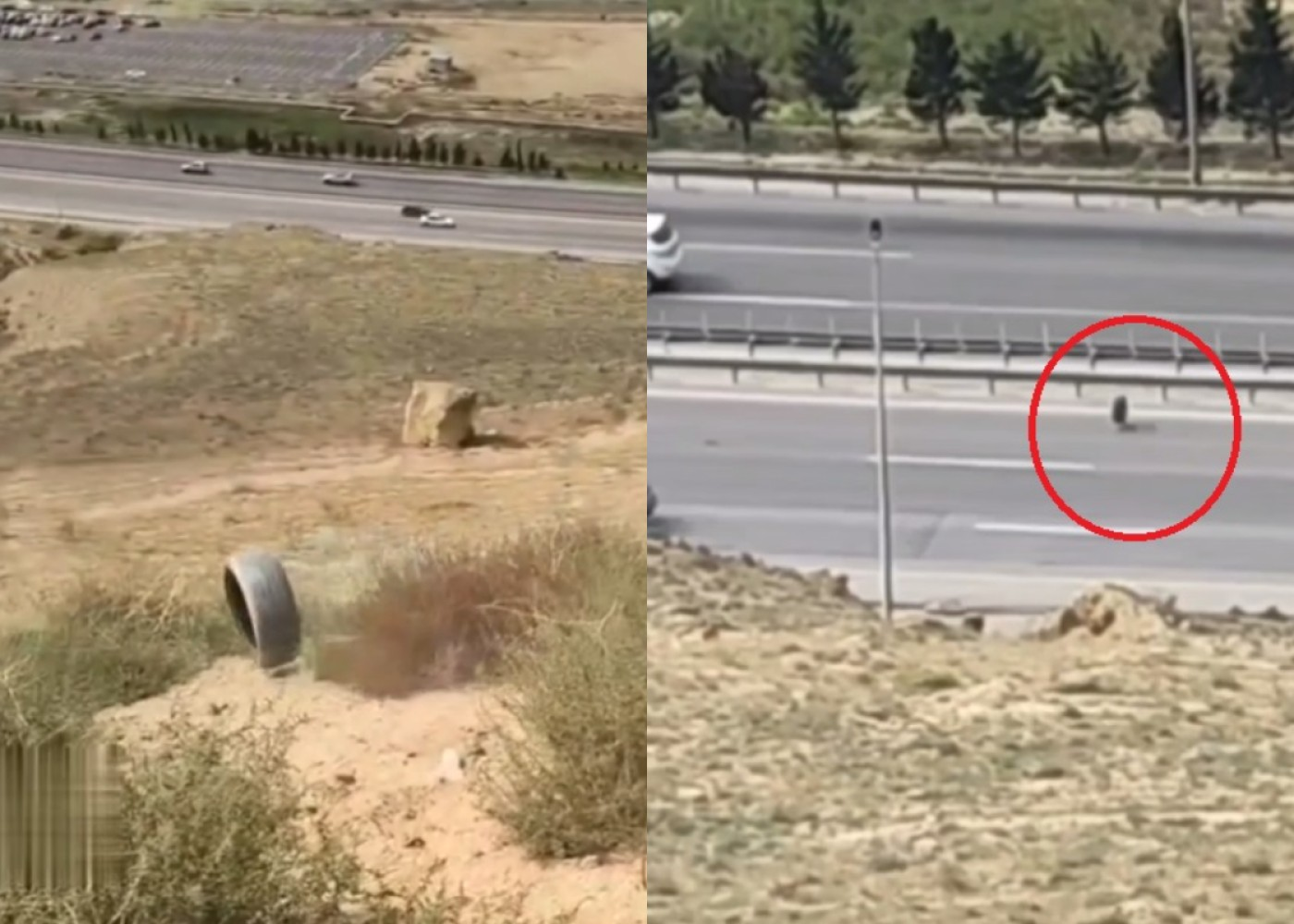 Bakıda yola təkər atan yeniyetmələr SAXLANILDI - FOTO