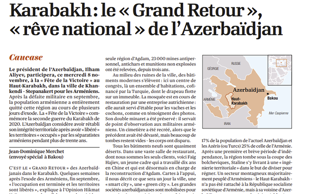 Fransanın məşhur qəzetində “Qarabağ: Azərbaycanın “Böyük Qayıdışı” başlıqlı yazı