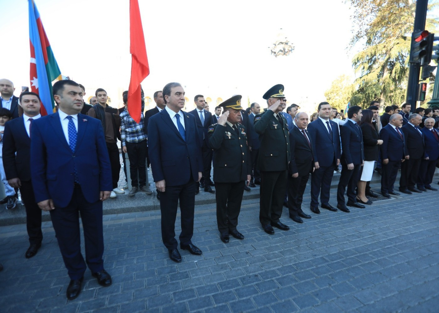 Zəfər Günü ilə bağlı Gəncədə yürüş keçirilib - FOTOLAR