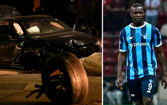 Mario Balotelli qəzaya düşdü - Video