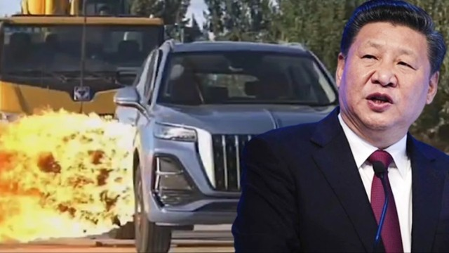 Çin prezidentinin avtomobilini atəş topu ilə sınaqdan keçirtdilər - VİDEO
