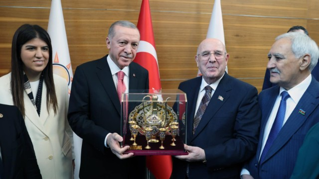 Ərdoğan Azərbaycanın nümayəndə heyətini qəbul etdi - FOTOLAR