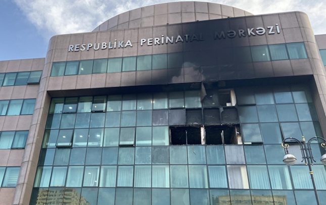 Perinatal Mərkəz yanğından sonra - FOTOLAR